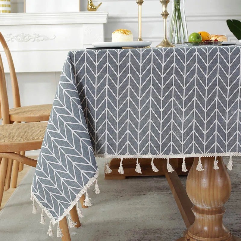 Bluejw Small Fresh Embroidered Linen Tablecloths for Home Use for Wedding Hotel Party Restaurant Events - Image 1